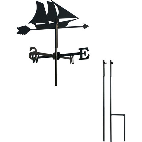 Girouette Bateau petit modèle + Mât à planter