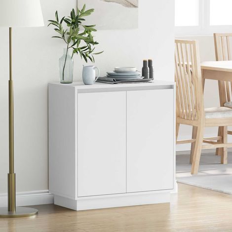 Buffet LED blanc avec éclairage RGB, 1 étagère, 71 x 34,5 x 75 cm, bois d’ingénierie - PANGIVO (1/5)
