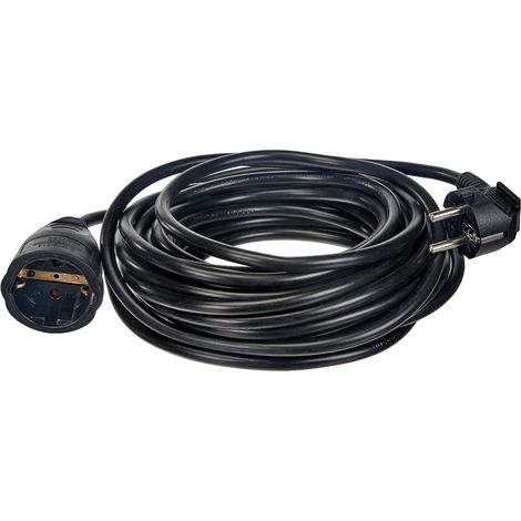 Rallonge Schuko H05VV-F 3G 1,5 mm² / 10 m Noir (Import Allemagne) (1/5)