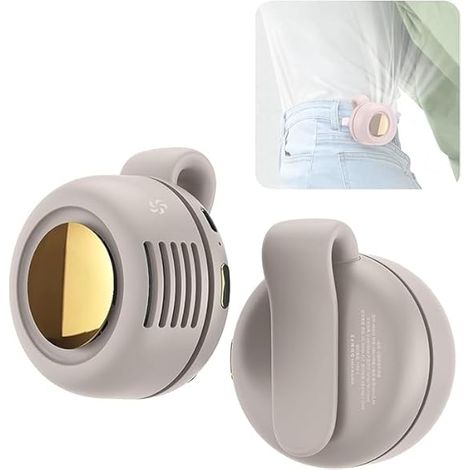 Kleiner, tragbarer Cyclone-Ventilator mit Schnalle, Mini-Hüftventilator, tragbarer, klingenloser Clip-Ventilator, beige