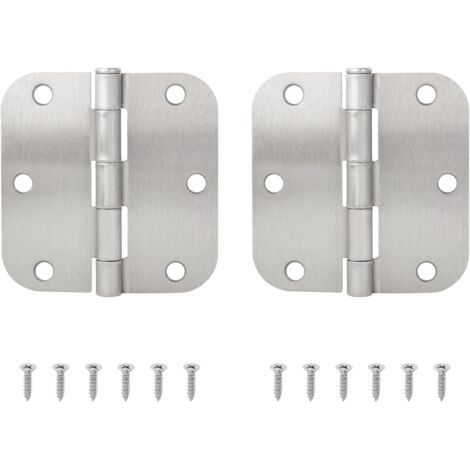 Lot de 2 charnières pliantes robustes en métal noir à 270 degrés for portes intérieures en bois, grandes charnières plates for portes de cuisine, de jardin et d'entrée.(Silver 2pcs) (1/5)
