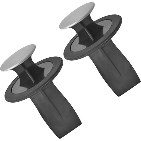 2 Bouchons d'évier, inox, plastique, pour broyeur de déchets (1/5)