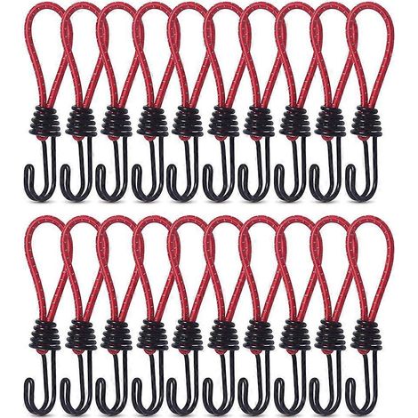 Cordon élastique pour tente, crochet pour bâche de camping extérieure rouge-- (1/5)