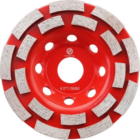 Meule Diamantée - 115mm x 22,23mm Double Rangée Disque Diamant pour Béton Granit Marbre Maçonnerie Pierre Artificielle pour Meuleuse d'angle (1/5)