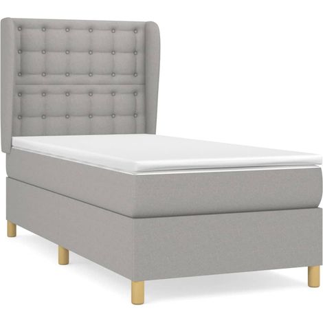 Maison Exclusive - Boxspringbett mit Matratze Hellgrau 90x190 cm