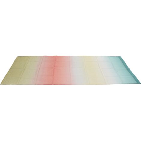 Voilage arc-en-ciel occultant prêt à poser 1x2,7m, rideau vertical en tulle doré pour salon chambre balcon séparation, confectionné avec barre de passage. (1/5)