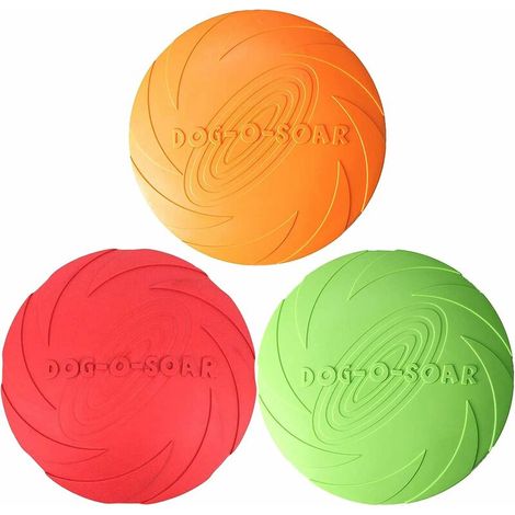 Jouet pour Chien à Disque Volant 3pcs, Disque Volant en Caoutchouc, frisbees pour chien (1/5)