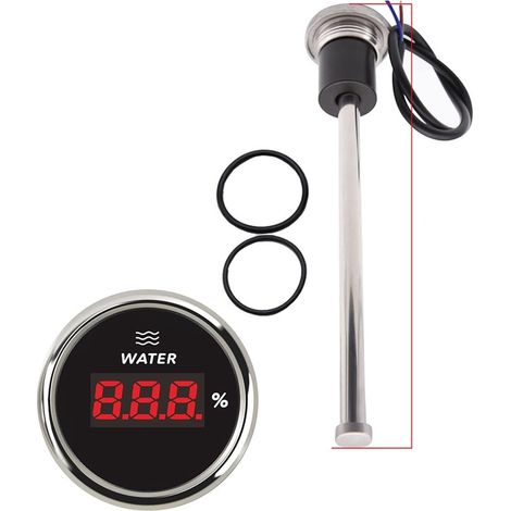Unité d'envoi de carburant marin Jauge de niveau d'eau numérique 0-190 Ohm étanche + capteur de niveau d'eau 150-600mm avec rétro-éclairage rouge for Yacht Marine Boat Car ( Color : Q , Size : 200MM ) (1/5)