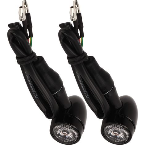 1 paire de clignotants multifonctionnels haute luminosité à économie d'énergie pour moto Suzuki, feux stop de remplacement pour Suzuki 2 fils/lumière jaune (1/5)