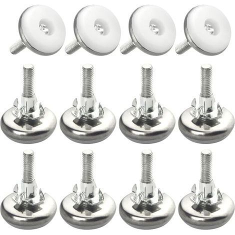 12 Pièces M6 Pied de Meuble Reglable Pieds de Nivellement pour Chaise de Table Pieds de Meubles à visser (28×38cm) (1/5)