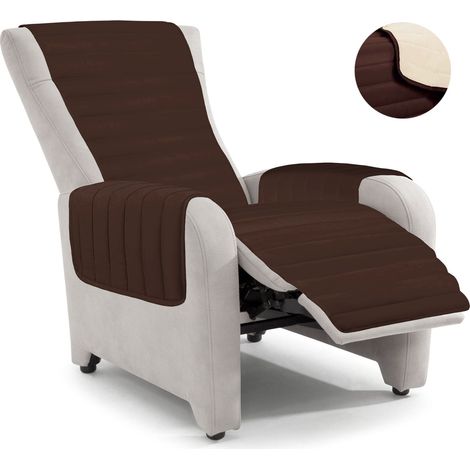 Copripoltrona Trapuntato Doubleface Marrone/Panna (1/2)