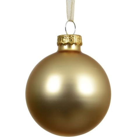 Sphère de Noël en verre doré mat Ø6 cm