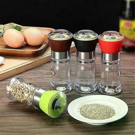 Moulin à épices, moulin à sel et à poivre, shaker rechargeable, broyeur à herbes manuel, rotor en céramique réglable, outils de cuisine (1/3)