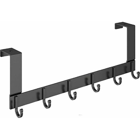 Handtuchhalter für Badezimmer mit 6 Haken aus Aluminium ohne Löcher (Yahei Short)