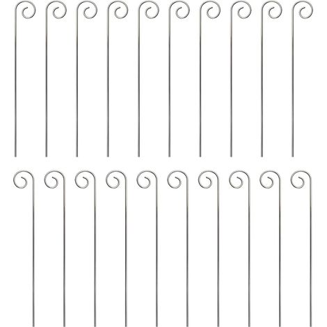 20 pcs crochets argentés pour étiquettes de plantes, Marqueurs de jardin, Porte-étiquettes pour plantes de jardin, Crochets de jardin déformés, Accessoires pour plantes (20 cm) (1/5)