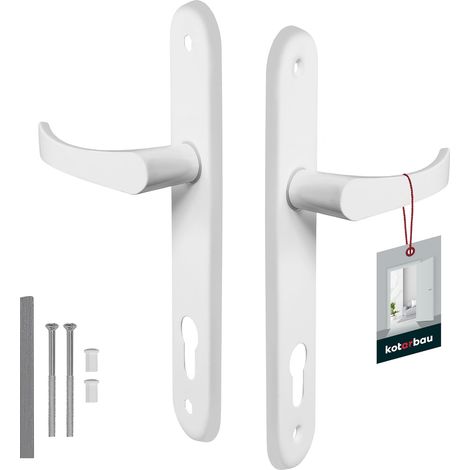 Maniglia per porta, lunghezza: 90 cm, alluminio, inserto bianco (1/5)