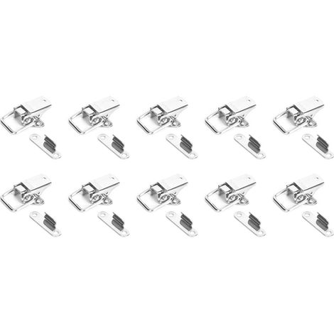 Fermoir À Boîte En Acier Inoxydable Plaqué Nickel - Pour Valises Et Caisses En Bois - Lot De 10 Pièces (1/5)