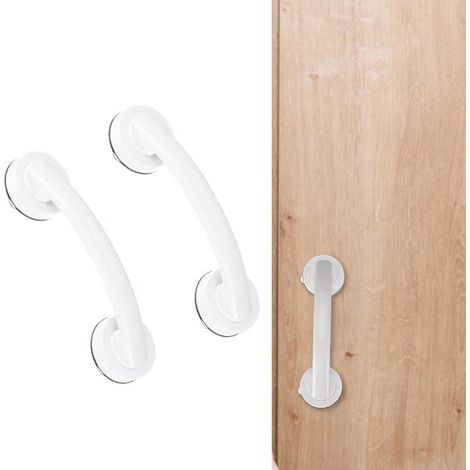 barras de apoyo para baño ducha, manijas puertas ventanas vidrio, barra seguridad antideslizante inodoro, armario almacenamiento 19,4 cm (blanco) (1/5)