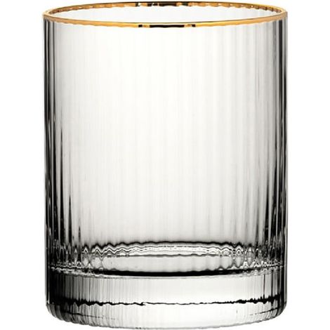 Verres à whisky bord doré Hayworth 325 ml (lot de 6) - 76 x 76 x 95 mm - UTOPIA (1/2)