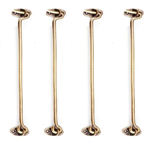 Lot de 4 crochets et verrous à œillets en laiton pour fenêtre, crochet de cabine robuste et serrure à oeil pour porte, abri de jardin pivotant (1/5)