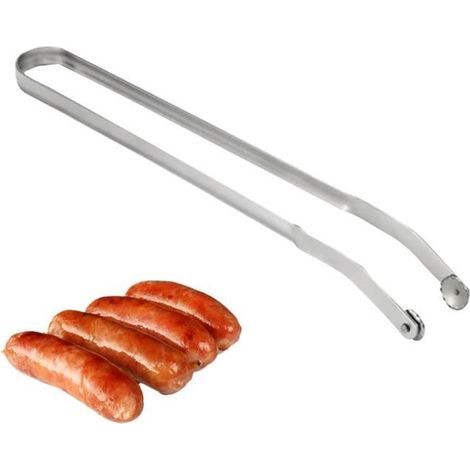 2 Wurstzangen, 38 cm lang, aus Edelstahl, für Grill und Küche im Freien (1/5)