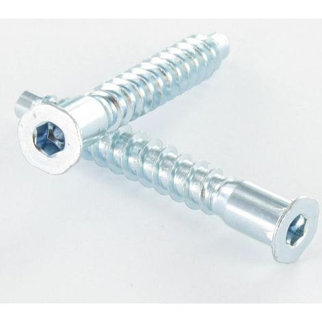 Vis d'assemblage confirmat Tête fraisée Hexagonal creux 7X50 Filet tôle Cranté Acier zingué-1 pièce