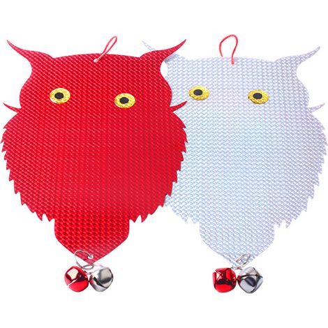 Lot de 2 hiboux, décorations suspendues, répulsif anti-oiseaux, protection fenêtres, jardin, terrasse (1/5)
