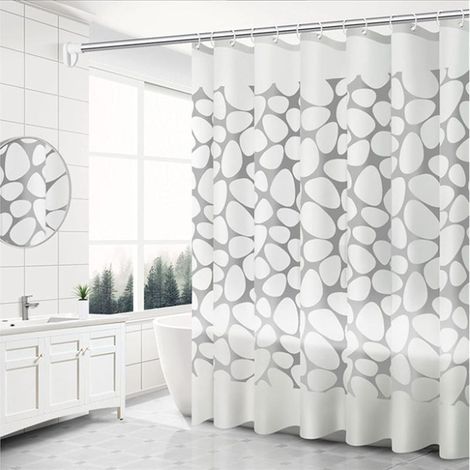 Rideaux de Douche, Rideau pour Salle de Bain, Tissu Imperméable épais Rideaux, Tissu Impermeable et Anti-moisissure Rideau de Bain - 180 x 200 cm (pavé) (1/5)