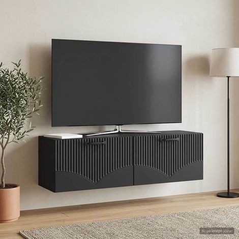Wandmontierter TV-Schrank Schwarz 98 x 31 x 30 cm Holzwerkstoff (1/5)