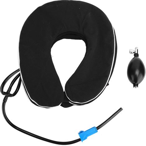 Collier Cervical Gonflable Adulte - Appareil d'Étirement et Traction Cervicale à Domicile - Support et Attelle Bleue (1/5)
