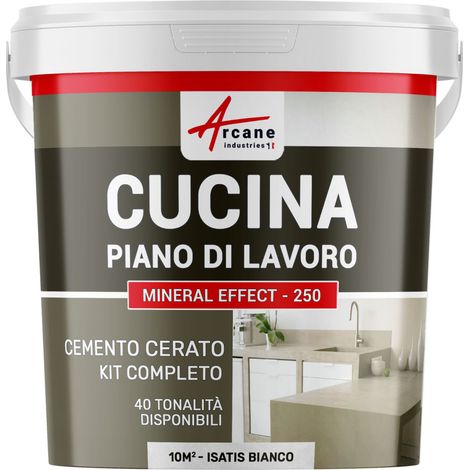 Microcemento cucina: per piano di lavoro e pavimento della cucina - 10 m² (in 2 strati) Isatis Bianco - ARCANE INDUSTRIES