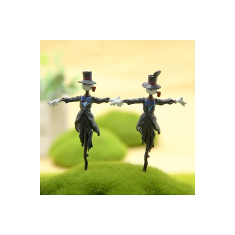 Lot de 10 figurines d épouvantail mobile – Miniature décorative pour jardin – Accessoire paysager