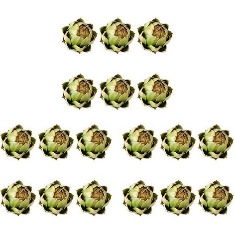Lot de 18 artichauts artificiels (fruits et légumes) pour la décoration de table lors de mariages et fêtes à la maison (vert) (1/5)