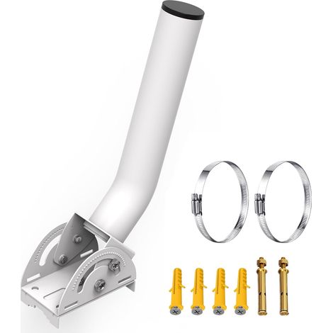 Support d'antenne universel, résistant aux intempéries, accessoire de montage sur poteau en J de 25 cm pour antenne TV extérieure, support de pont sans fil, poteau et support mural pour point d'accès (1/5)