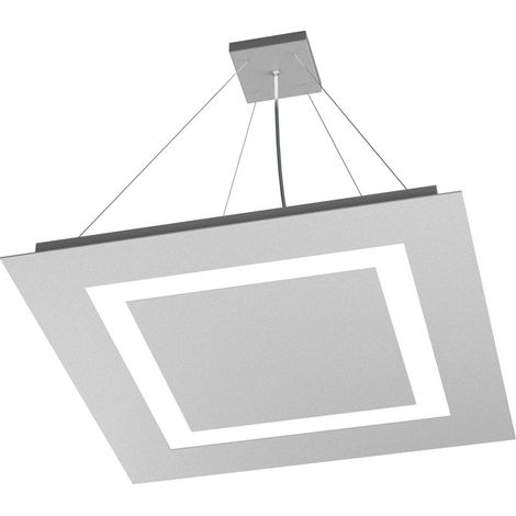 Sospensione Moderna Quadrata Carpet Metallo Grigio 4 Luci 2G11 58Cm (1/4)