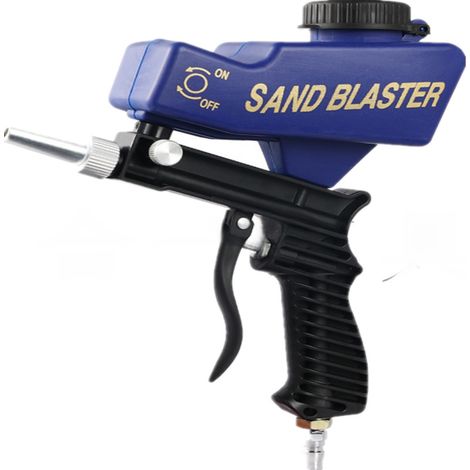 Pistolet de sablage pneumatique portable pour éliminer la rouille, l'huile et les impuretés (Pistolet de sablage bleu) (1/5)