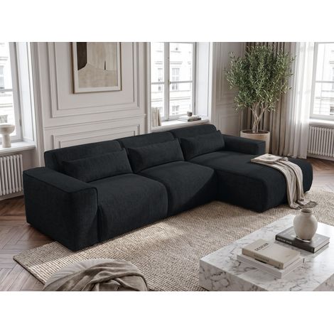 AX LIVING Wohnlandschaft mit Schlaffunktion Ruyam Ecksofa Schwarz R (1/5)