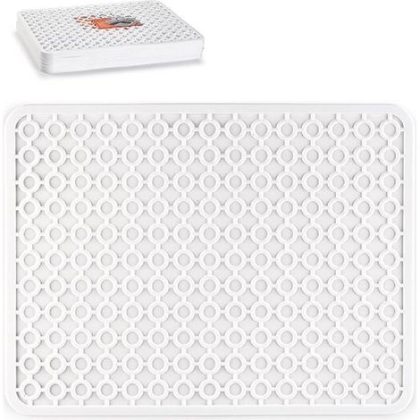 TRADE SHOP - Tappeto Tappetino Per Lavello In Plastica Rettangolare Cucina Bianco 1192001 -