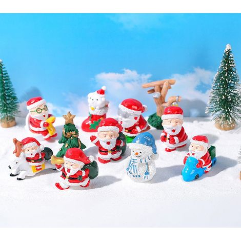 Boule De Cristal Décoration De Table Noël - Paysage Miniature Renne Père Noël Bonhomme De Neige - Accessoire De Décoration Intérieure - Lot De 11 Pièces (1/5)
