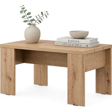 Couchtisch Riposto, Rechteckig, Platte Braun, Gestell Eichenholzoptik, 90x50x43h cm Braun Eichenholzoptik