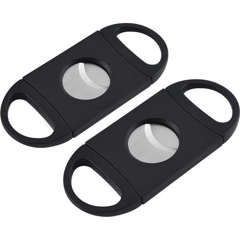 Cortapuros, tijeras, estuche de acero inoxidable para accesorios de puros, se adapta a la mayoría de tamaños.