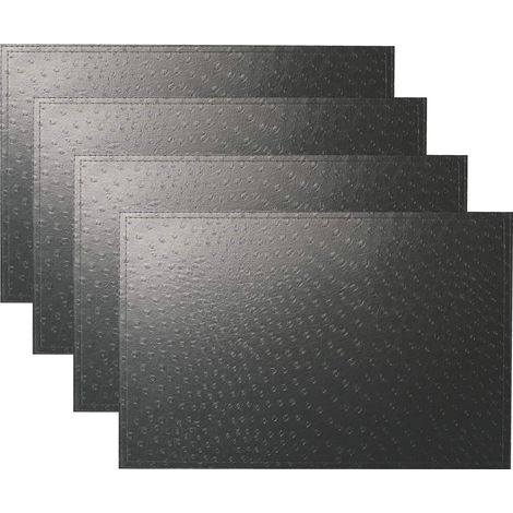 Set mit 4 doppellagigen PVC-Tischsets in Straußenlederoptik (Schwarz) (1/5)