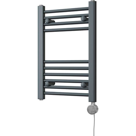Zennor - Anthracite Electric Towel Rail H600mm x W400mm Straight 200w Thermostatic (1/3)