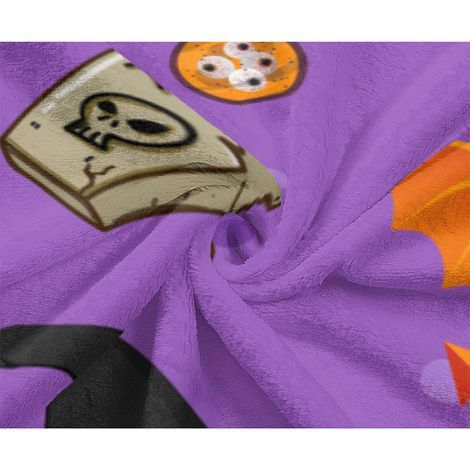 Couverture d'Halloween - Couverture chauve-souris fantôme citrouille - Décoration d'Halloween douillette pour canapé, lit ou salon 127 x 152 cm Style-1 (1/3)