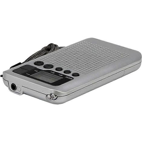 Mini radio portable AM/FM, alimentée par piles, radio de poche avec haut-parleur, son stéréo, écran LCD, prise casque, horloge. (1/4)