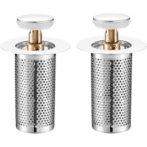 Filtro universale per scarico a pavimento in acciaio inossidabile, confezione da 2, filtro per lavandino da vasca, filtro per lavandino pop-up, filtro per lavandino da cucina e bagno, vasca da bagno (