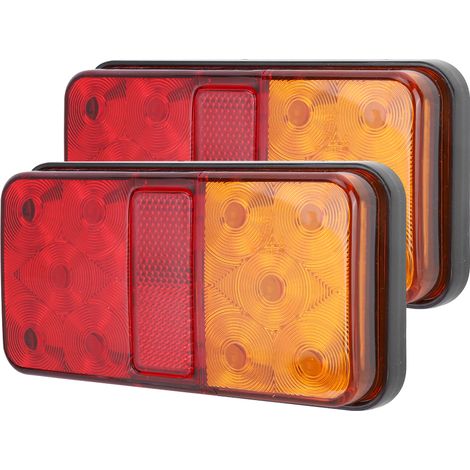Feux arrière universels 2 pièces 10 LED 10-30V pour camion, rouge et jaune, lampe de signalisation (1/5)