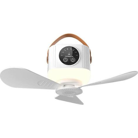 Ventilateur de plafond rechargeable USB avec veilleuse - Vent puissant, pales amovibles, 3600 mAh, idéal pour la maison et l'extérieur (1/5)