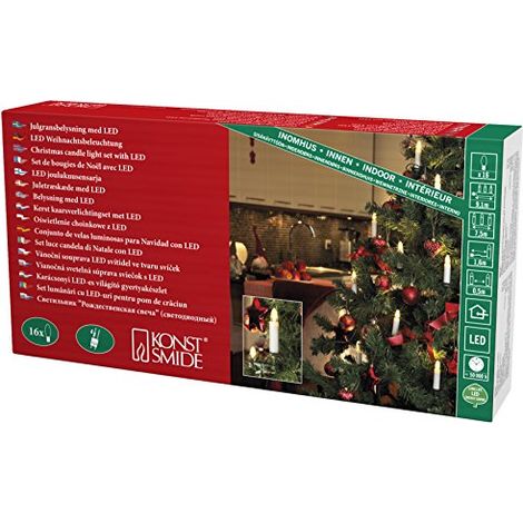 Konstsmide 2010 020 Albero LED luci per albero/per interni (IP20)/certificato VDE/230 V interno/teilbarer spina/16 diodi a luce bianca calda/cavo verde (1/3)