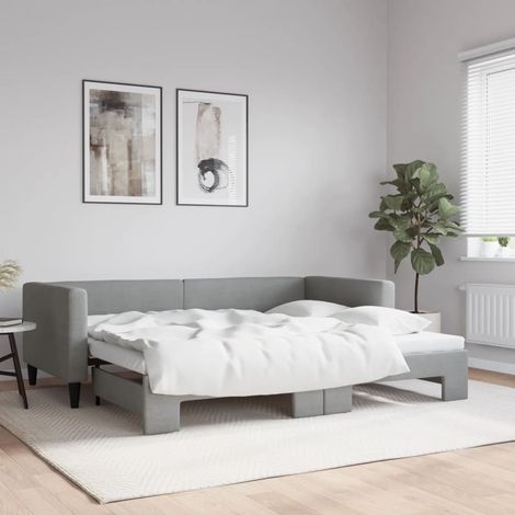 Sofá cama nido tela gris claro 90x200 cm